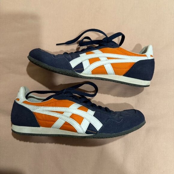 Onitsuka Tiger Unisex Serrano Peacoat White Orange Sneakers Size 6.5 - Picture 3 of 9